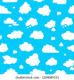 Abstract Clouds Signs Seamless Pattern Background Decorative Element. Vector illustration of Cloud Icon