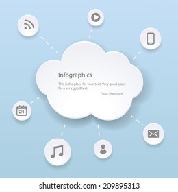 Abstract clouds for social networks . Cloud computing concept. Vector illustration