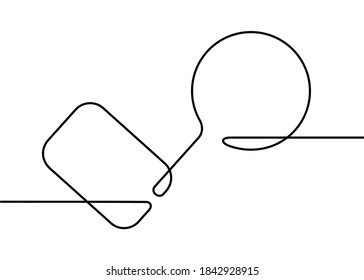 Abstract clouds for text made of thin black lines on a white background. Modern vector pattern