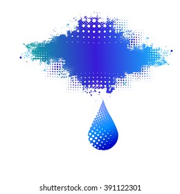 Abstract clouds with water droplets. Vector