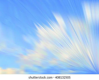 Abstract cloudy blue sky.  Vector iridescent mesh gradient. Colorful blue sky, illusion of oil paintings. Multicolor shades of colors, special effect. Not trace image, include mesh gradient only. 