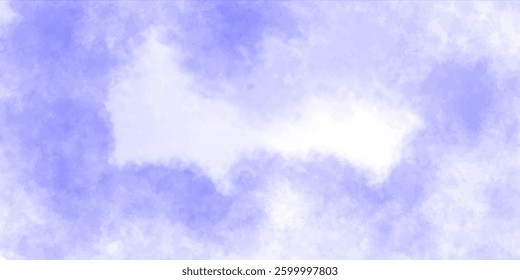 Abstract cloudy sky background. Blue color pastel clouds. Watercolor texture background. Soft clouds in the sky. Abstract painting banner. 