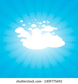 Abstract Cloudy Sky, Sunshine Background - Template for Posters
