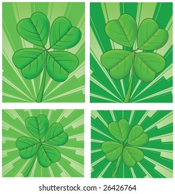 Abstract Clover Backgrounds - two shades of green