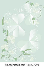 Abstract clover leaf design on a light background.Postcard.Background.