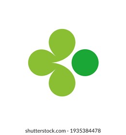 Abstraktes Logo für Kleeblatten, grünes Shamrock, Vektorsymbol