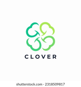 abstract clover leaf logo design