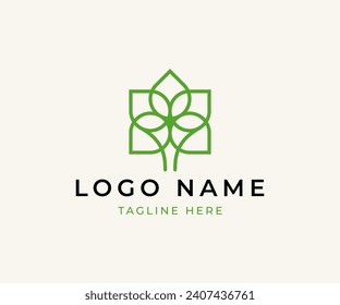 Abstract clover leaf logo design