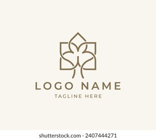 Resumen del vector de diseño del logotipo de la hoja de trébol