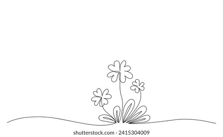 Abstract clover leaves drawn by one line. Sketch. Design for tattoo idea, patrick day, shamrock day. Creative vector illustration in doodle style..