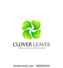 Abstract Clover Leaves Logos Design Vector Illustration Template