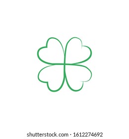 abstract clover line logo design vector illustration with green color isolated on white background