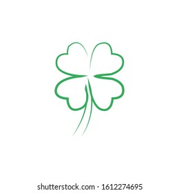 abstract clover line logo design vector illustration with green color isolated on white background