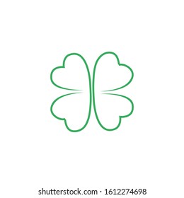 abstract clover line logo design vector illustration with green color isolated on white background