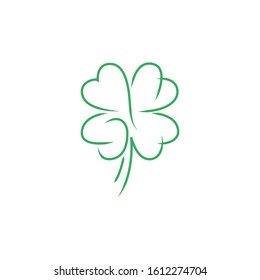 abstract clover line logo design vector illustration with green color isolated on white background