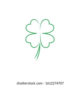 abstract clover line logo design vector illustration with green color isolated on white background