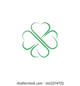 abstract clover line logo design vector illustration with green color isolated on white background