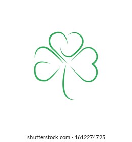 abstract clover line logo design vector illustration with green color isolated on white background