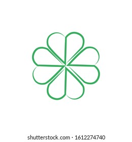 abstract clover line logo design vector illustration with green color isolated on white background