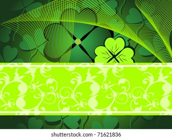 abstract clover pattern background with wave, vector illustration