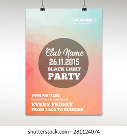 Abstract club poster template. Abstract background to use for music event posters or album covers.