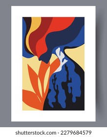 Resumen de desorden, experimento colorido, impresión de arte en la pared. Afiche de desorden mínimo abstracto imprimible. Paredes de arte para el diseño interior. Fondo decorativo contemporáneo con experimento.