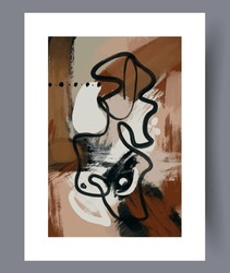 Abstract Clutter Contemporary Composition Wall Art Print. Wall Artwork For Interior Design. Printable Minimal Abstract Clutter Poster. Contemporary Decorative Background With Composition.
