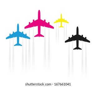 abstract cmyk airplane 