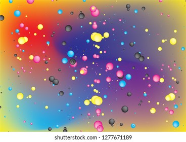 Abstract CMYK bubble concept background. Vector EPS 10.