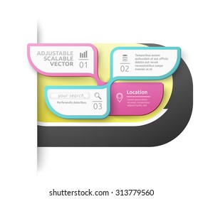 Abstract  CMYK Color Concept Text Box Placards  Eps10 Vector Illustration for Your Content