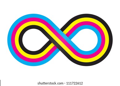 Abstract cmyk infinity. Vector illustration.