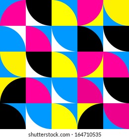 Abstract CMYK shapes pattern design wallpaper  Eps 10 vector illustration