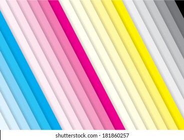 Abstract CMYK stairs, vector