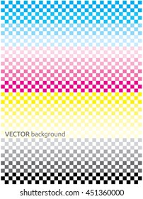 Abstract CMYK vector background from square tiles