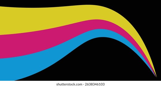 Abstract cmyk wavy background. Modern corporate desing wallpaper. Overlap sheets of paper in cmyk colors