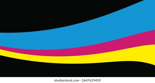 Fundo ondulado cmyk abstrato. sobrepor folhas de papel em cores cmyk.