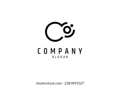 Abstract CO letter logo in flat vector design suitable for business company branding