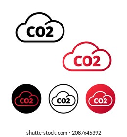 Abstract CO2 Icon Illustration Flat Design
