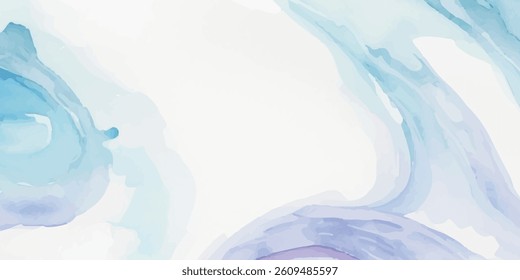 Abstract Coastal Flow in Watercolor – A Light and Airy Texture of Blue and White Capturing the Essence of Waves, Salt Air, and the Peace of Open Waters