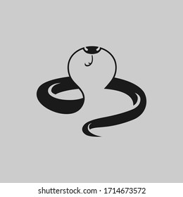 Abstract cobra symbol on gray backdrop.Design element