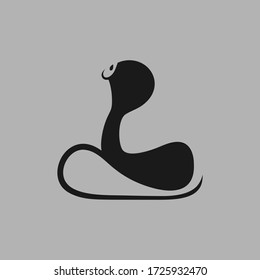 Abstract cobra symbol on gray backdrop. Design element