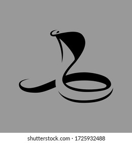 Abstract cobra symbol on gray backdrop. Design element