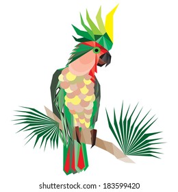 abstract cockatoo parrot in bright colors