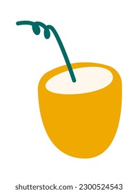 Abstract cocktail in coconut shape vector illustration