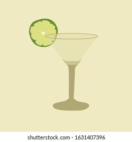 Abstract cocktail illustration. Modern Art. Lime drink