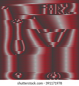 Abstract cocktail for two
Picture abstraction cocktail made of two sets of parallel lines of red white two glasses of wine and a cocktail with tubules on a dark gray background

