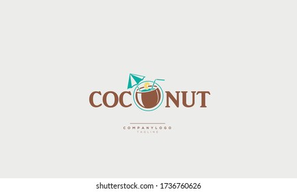 Una plantilla de diseño de logotipo de coco abstracto