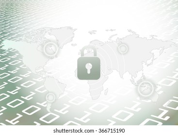 Abstract code background - lock - Illustration