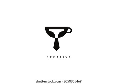 Abstract Coffe Job Logo Design. Creative vector based icon template.	