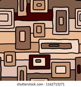 Abstract coffee aborigine vector seamless pattern for wrapping, craft, textile, fabric